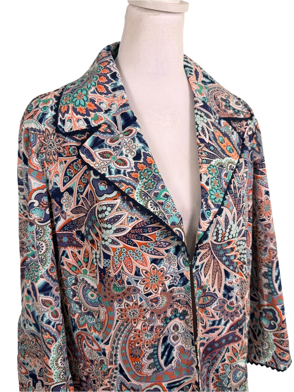 Bedford Fair Medium Paisley Blazer Jacket Stretch Cotton Boho - Picture 3 of 11